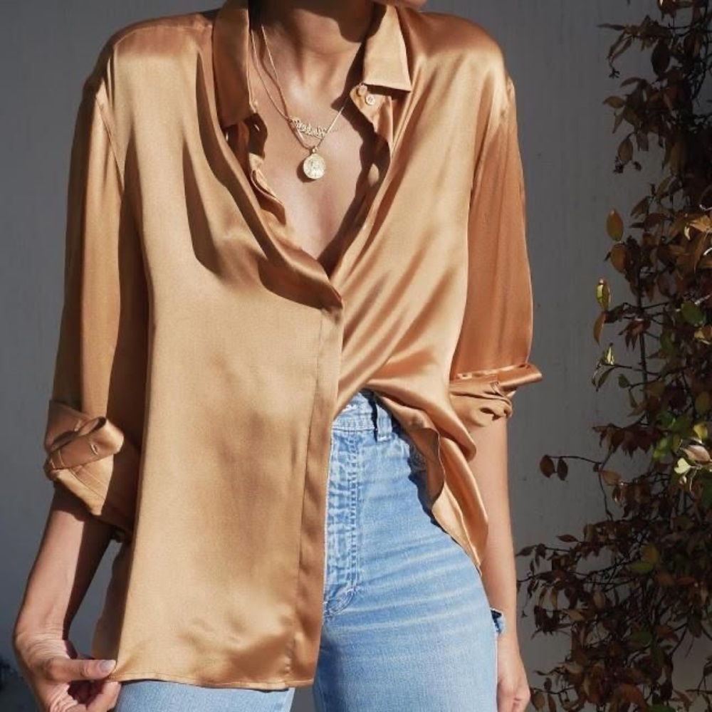Banana Republic Satin Neck Tie Top